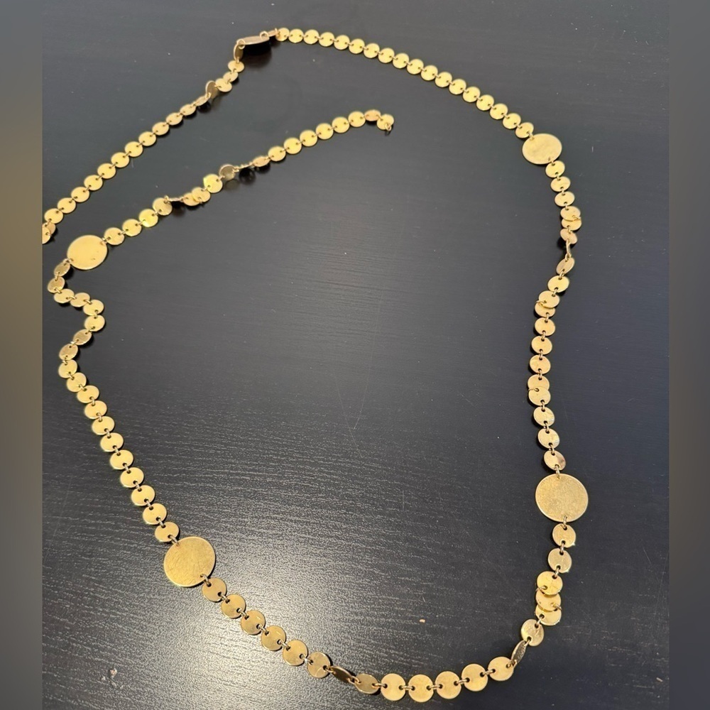 Vintage gold coin chain belt necklace
